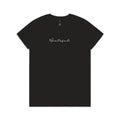 Black t-shirt with 'Grateful' text on a white background