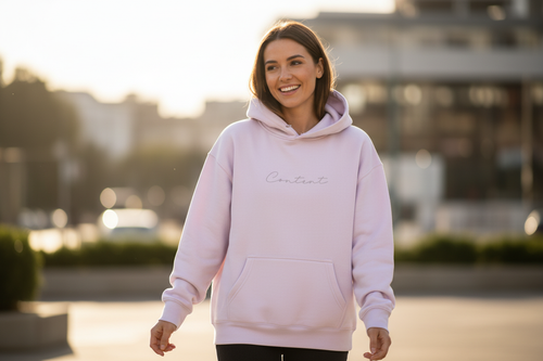 Content hoodie - product on model