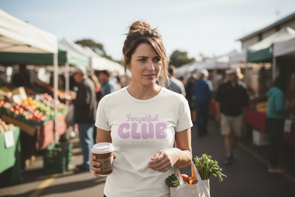 Forgetful Club natural tee - daily life
